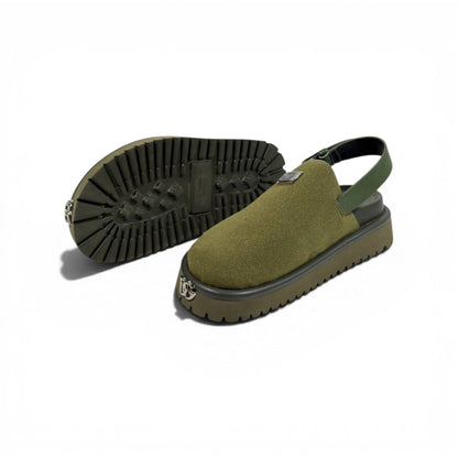 DOLCE & GABBANA Luxury Olive Slingback Clogs – DG Logo Statement & Premium Chunky Sole 👟✨