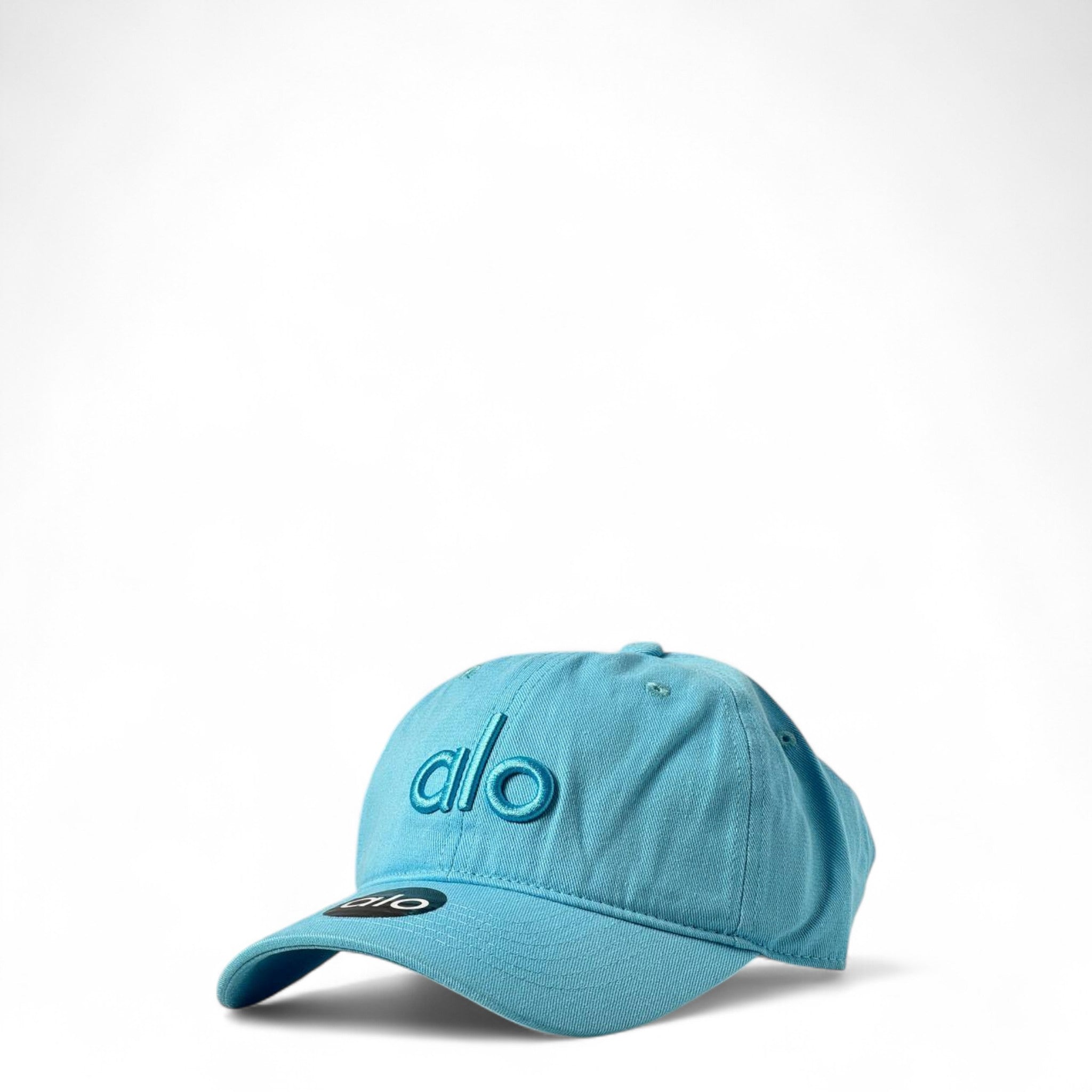 Alo Yoga Cap 🩵 | Sky Blue Cotton Dad Hat with Embroidered Logo