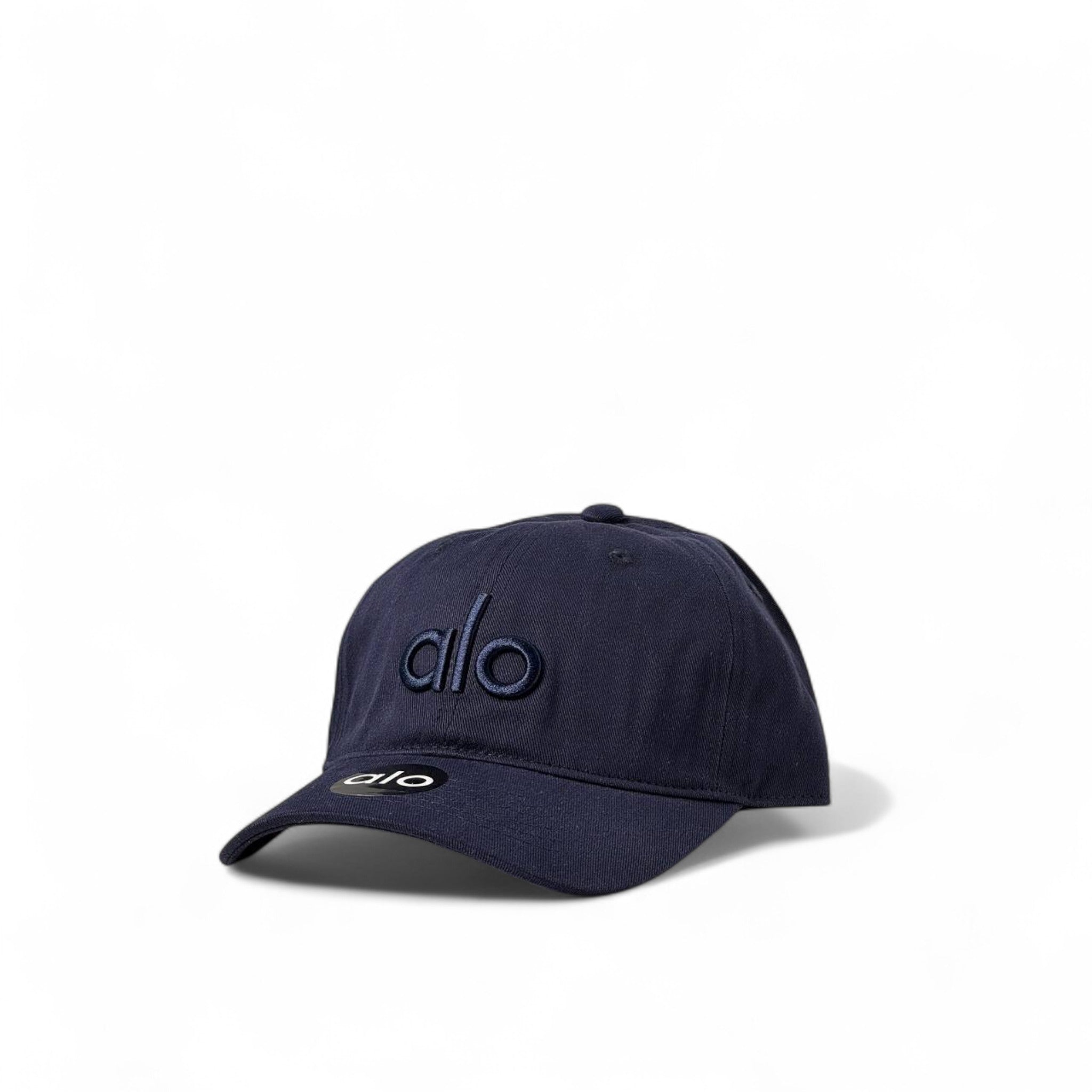 Alo Yoga Navy Cap 🔵 | Deep Blue Cotton Dad Hat with Tonal Embroidered Logo