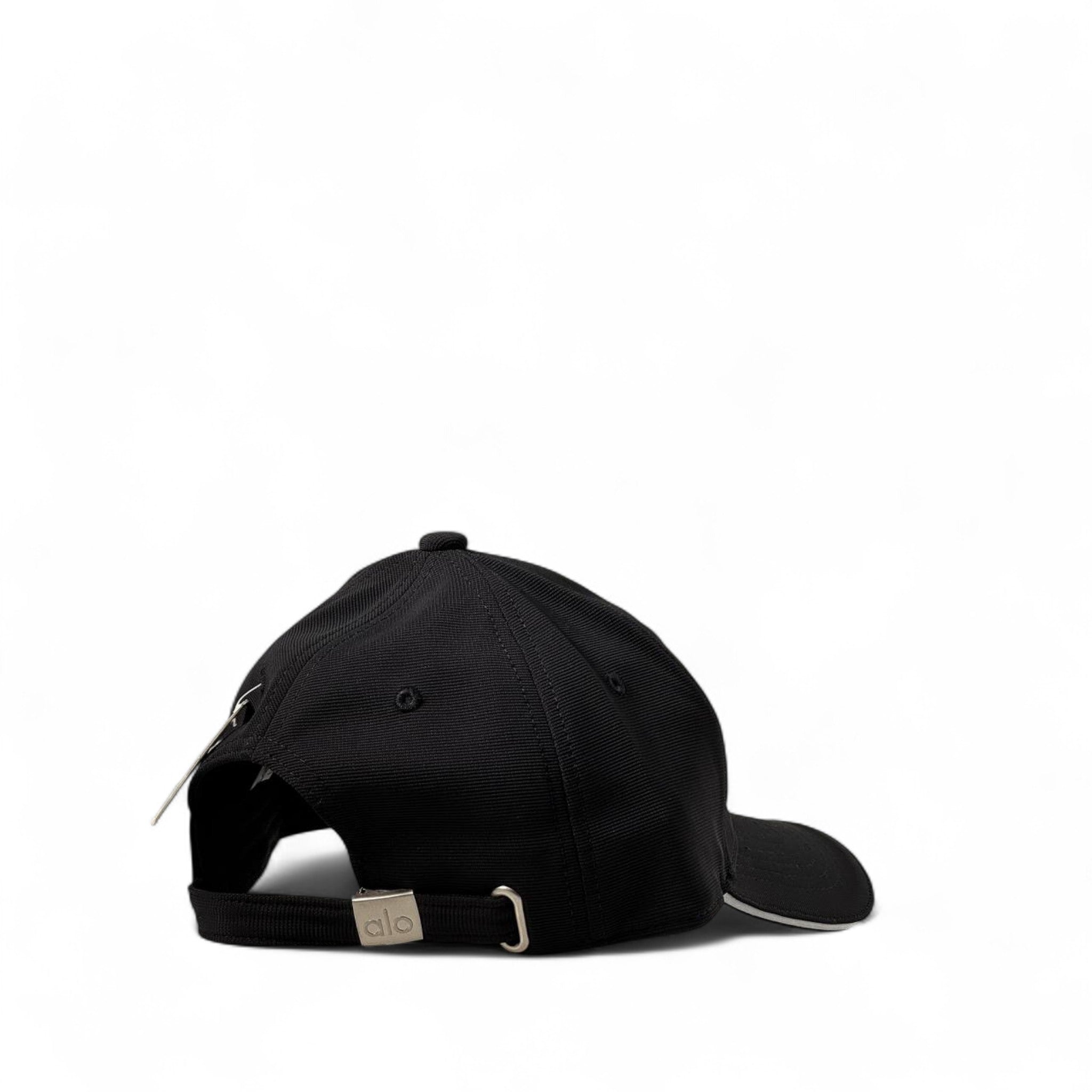 Alo Yoga Black Performance Cap ⚫🤍 | Sleek Cotton Hat with White Logo & Trim