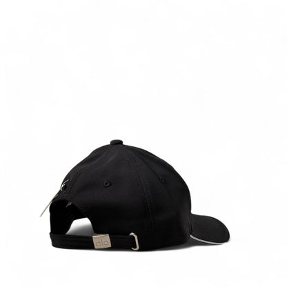 Alo Yoga Black Performance Cap ⚫🤍 | Sleek Cotton Hat with White Logo & Trim