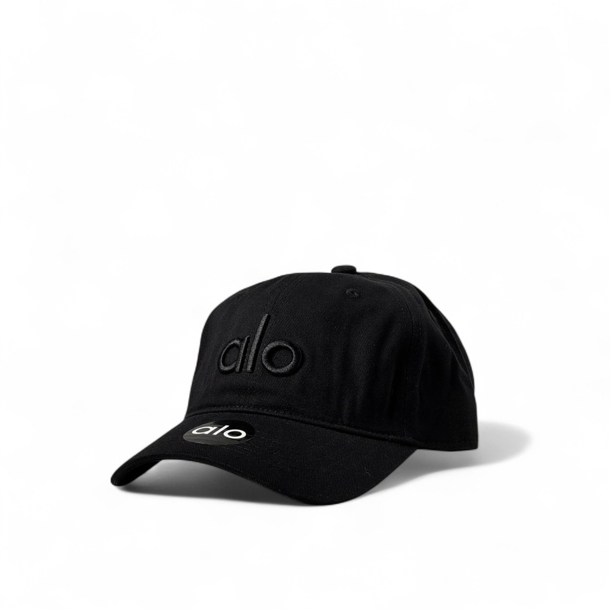 Alo Yoga Blackout Cap 🖤 | All-Black Cotton Dad Hat with Tonal Embroidery