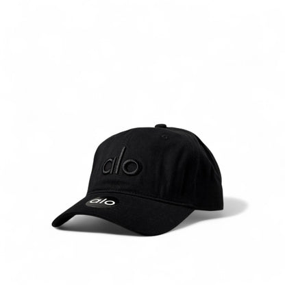 Alo Yoga Blackout Cap 🖤 | All-Black Cotton Dad Hat with Tonal Embroidery