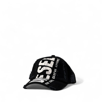 Diesel Black Distressed Cap 🖤 | Bold Streetwear Statement