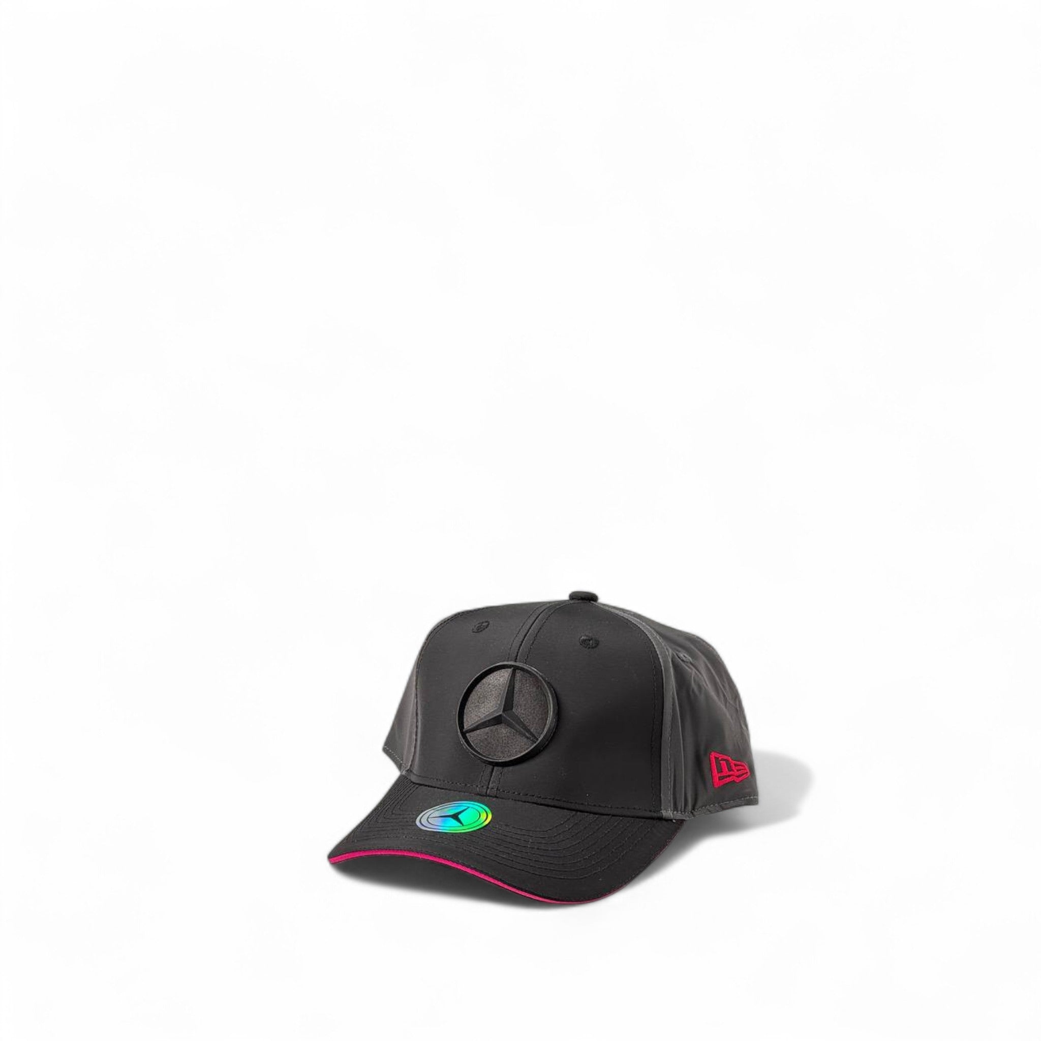 🏎️ Mercedes-Benz New Era Black Cap – Pink Trim Edition