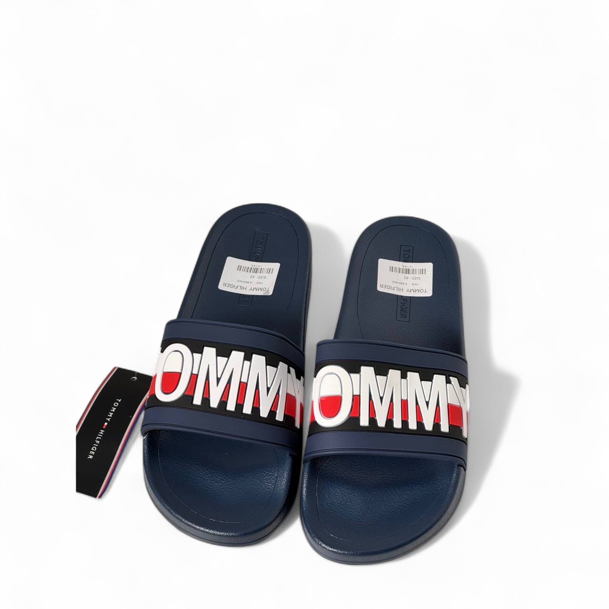 Tommy Hilfiger Navy Slides – Oversized "TOMMY" Strap Logo