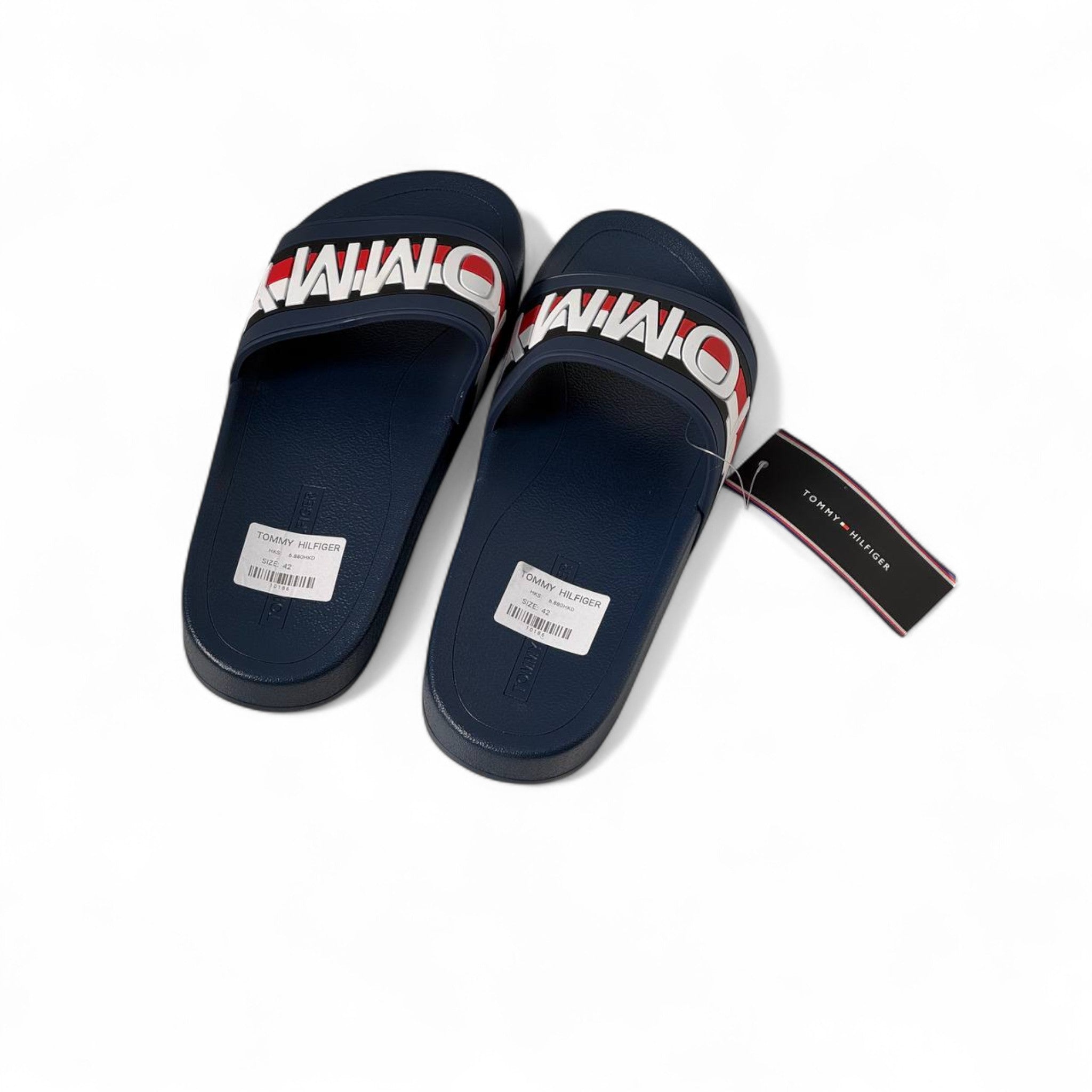 Tommy Hilfiger Navy Slides – Oversized "TOMMY" Strap Logo