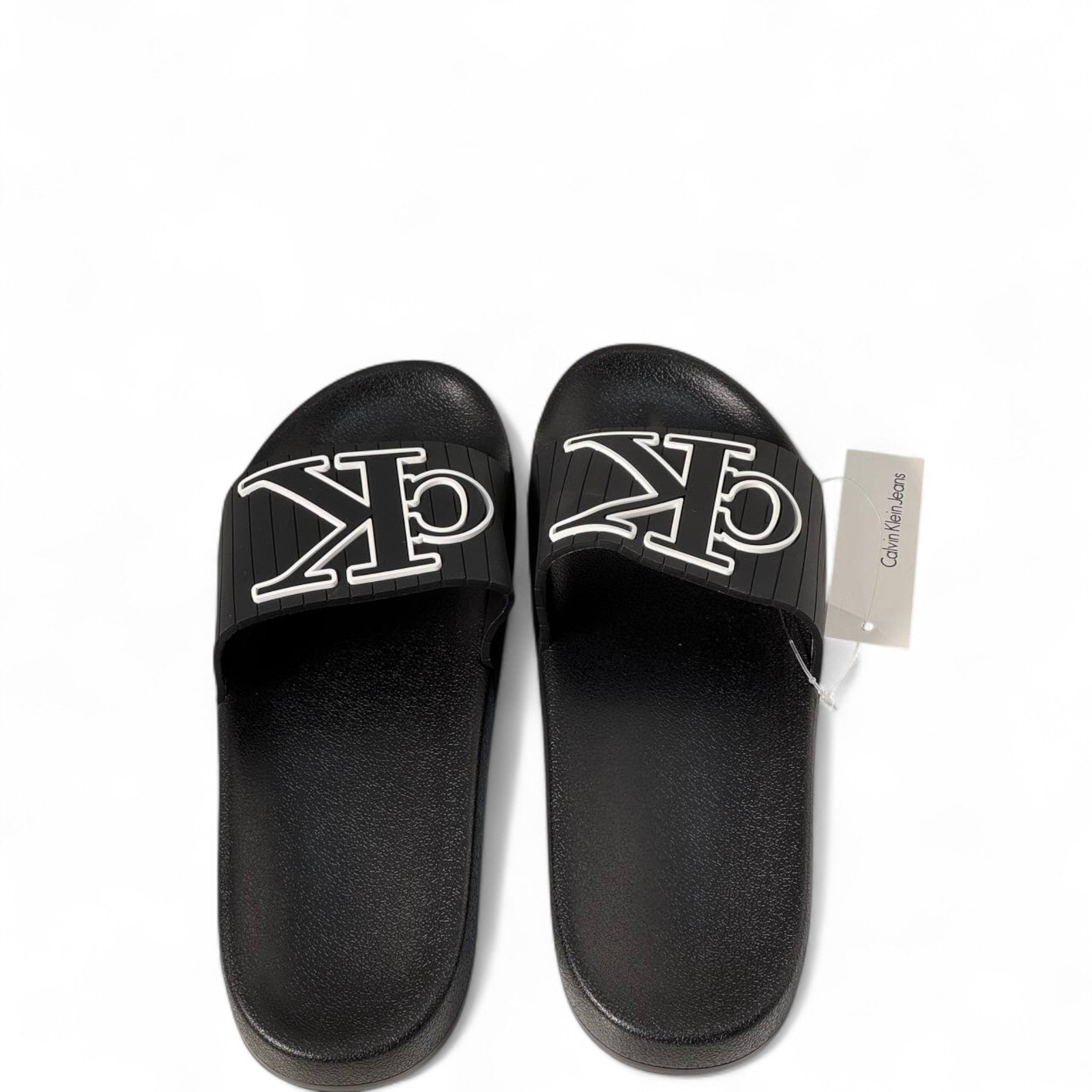 ⚫ Calvin Klein Black Slides – Bold CK Monogram Slippers