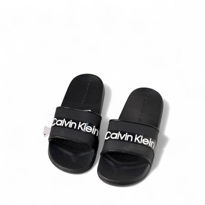 Calvin Klein Jeans Slides – Black & White | Sleek Urban Comfort 🖤🕶️✨