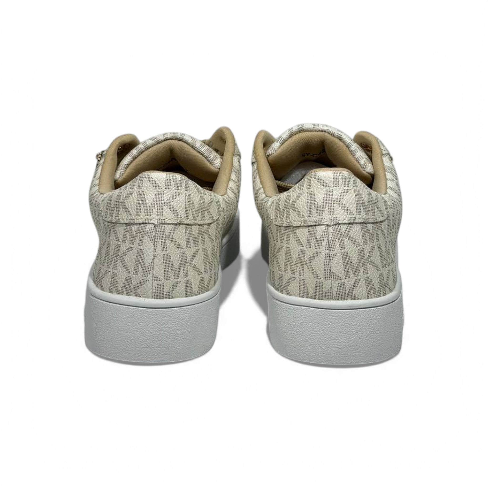 🤍✨ Michael Kors Logo Low-Top Sneakers – Beige Signature Edition ✨🤍