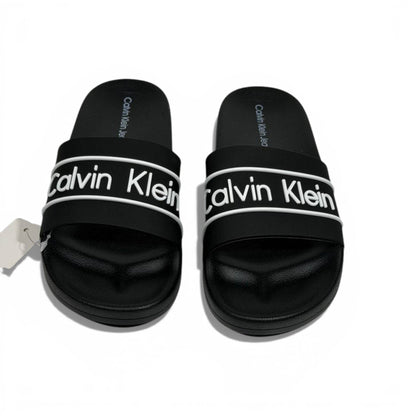 🖤✨ Calvin Klein Logo Slide Slippers – Black Minimal Style ✨🖤