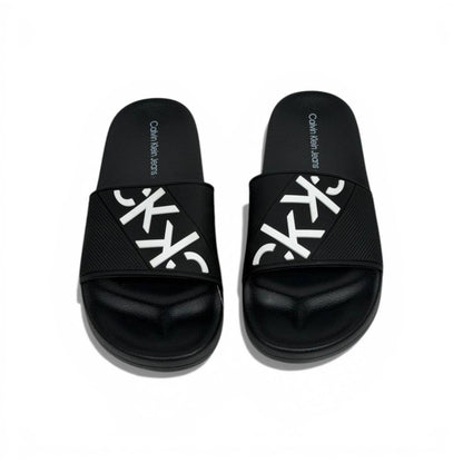🖤✨ Calvin Klein Jeans Logo Slide Slippers – Black Iconic Style ✨🖤