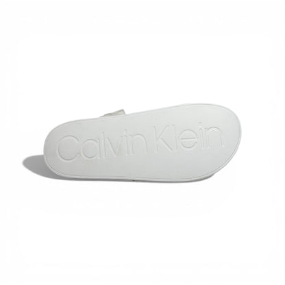 🤍✨ Calvin Klein Jeans Logo Slide Slippers – White Minimal Style ✨🤍