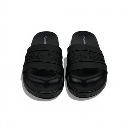 🖤✨ Calvin Klein Embossed Logo Slide Slippers – Black Minimal Luxury ✨🖤