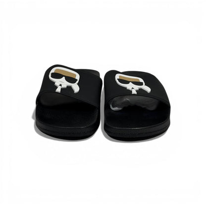 🖤 Karl Lagerfeld Ikonik Logo Slide Slippers – Black Statement Style