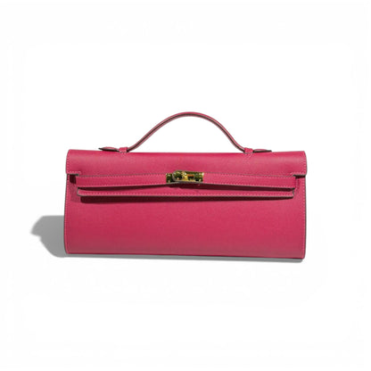 💗 Hermès Pink Leather Kelly Style Clutch