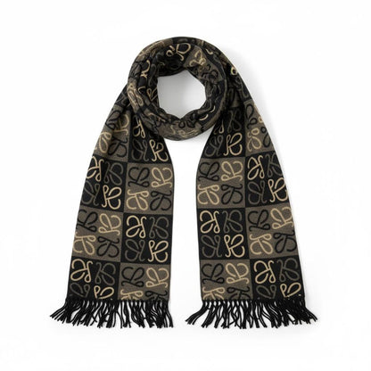 🖤 Loewe Anagram Knit Scarf Black and Beige