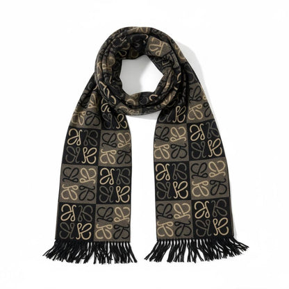🖤 Loewe Anagram Knit Scarf Black and Beige