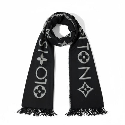 🖤 Louis Vuitton Monogram Winter Scarf Black