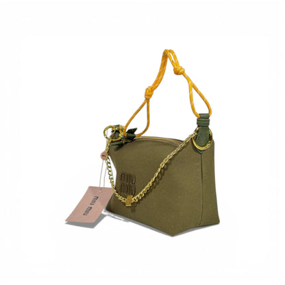 Miu Miu Logo Chain Mini Shoulder Bag – Olive Green 💚✨