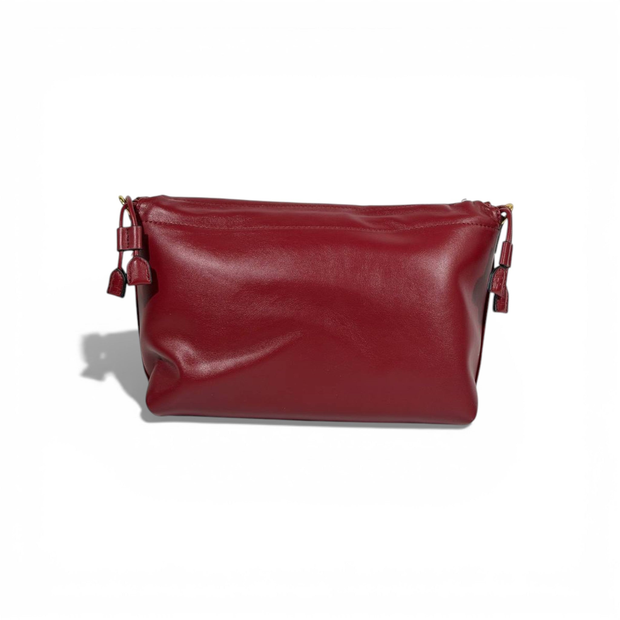 Fendi Leather Baguette Shoulder Bag – Burgundy Red ❤️✨