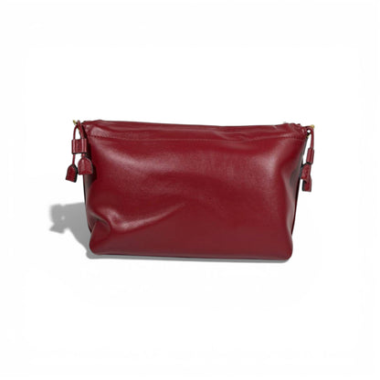 Fendi Leather Baguette Shoulder Bag – Burgundy Red ❤️✨