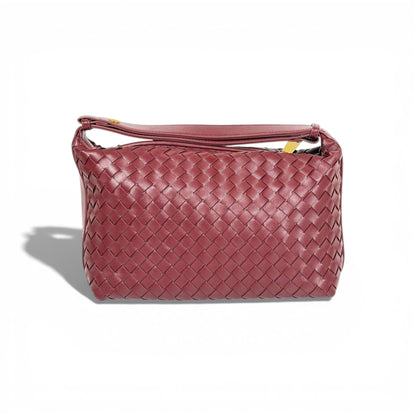 Bottega Veneta Intrecciato Shoulder Bag – Burgundy Red 🍷✨