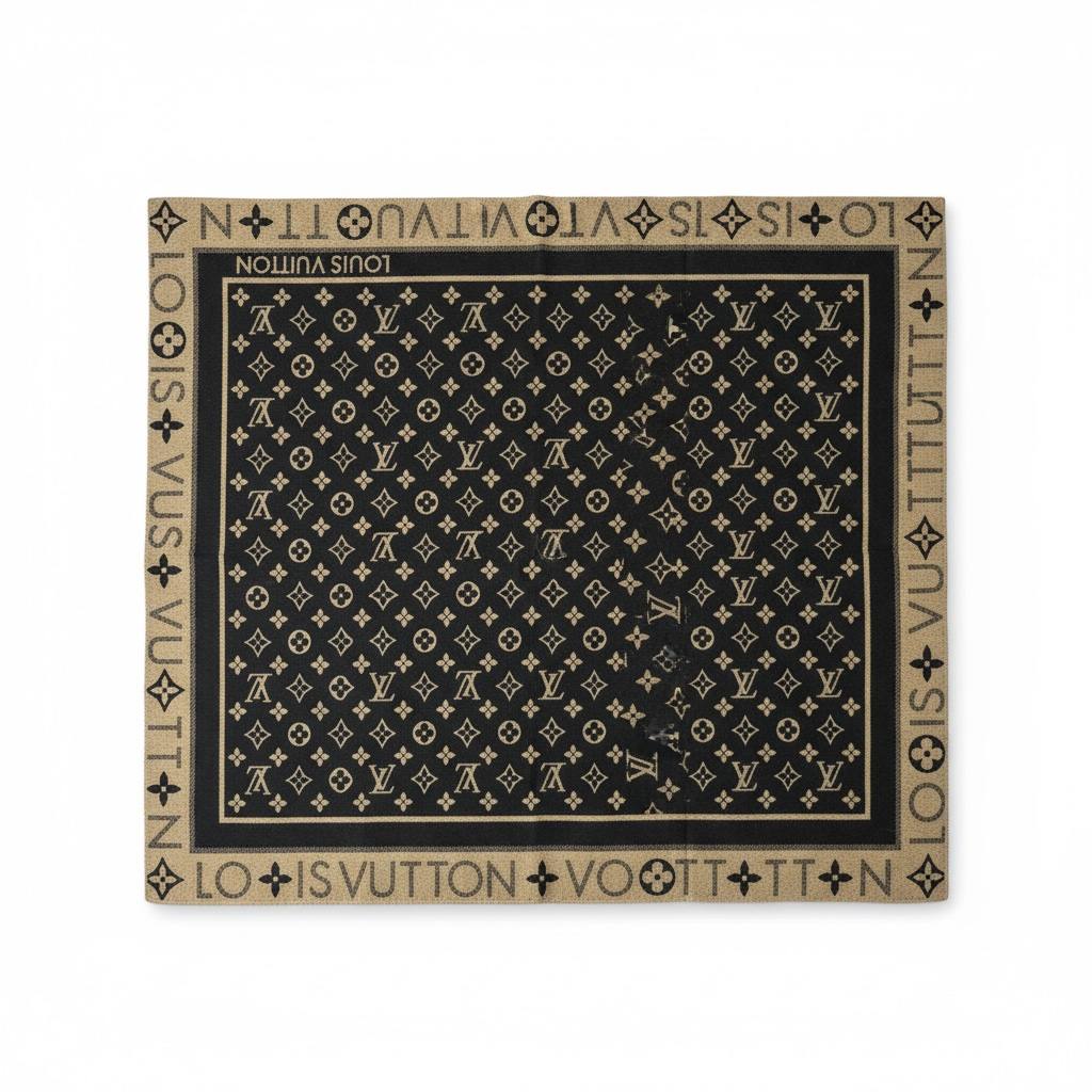 Louis Vuitton Monogram Wool Scarf – Black & Gold ✨🖤
