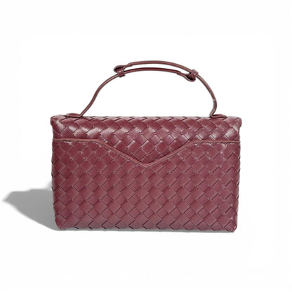 👜 Bottega Veneta Intrecciato Leather Top-Handle Bag – Burgundy ❤️‍🔥