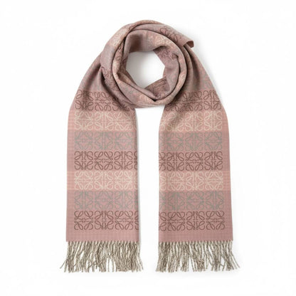 🧣 Loewe Anagram Wool & Cashmere Scarf – Blush Pink 🌸