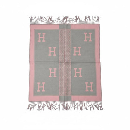 Hermès Reversible Cashmere Blend Scarf Grey and Mauve