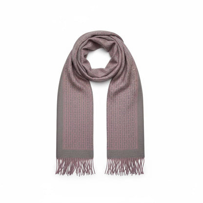 Hermès Reversible Cashmere Blend Scarf Grey and Mauve