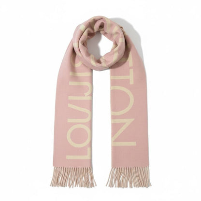 Louis Vuitton Monogram Scarf Brown Cashmere Blend