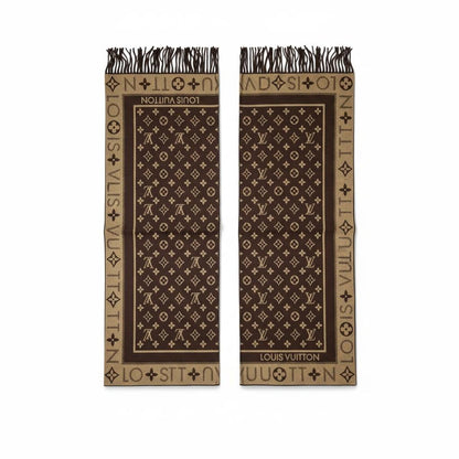 Louis Vuitton Monogram Cashmere Blend Scarf Brown Classic Design