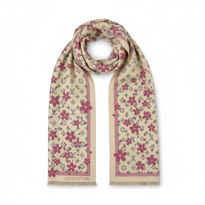 Louis Vuitton Floral Monogram 2-in-1 Double Face Scarf – Luxury Winter Essential