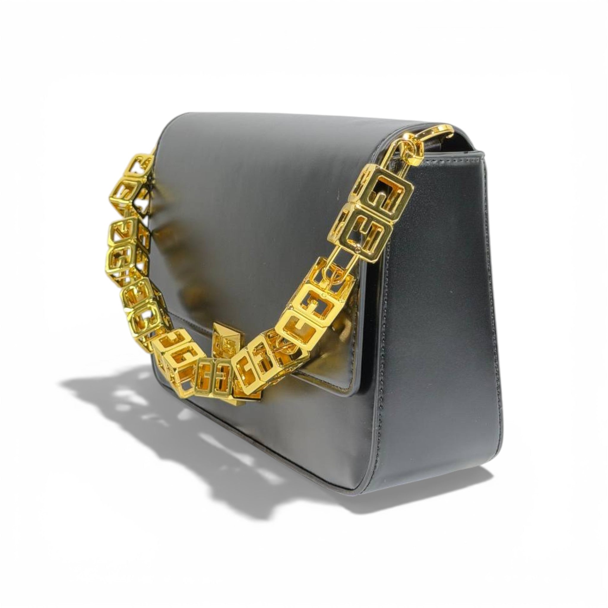 🖤 Givenchy Smooth Leather Black Bag | Gold Chain Luxury Shoulder Bag ✨👜
