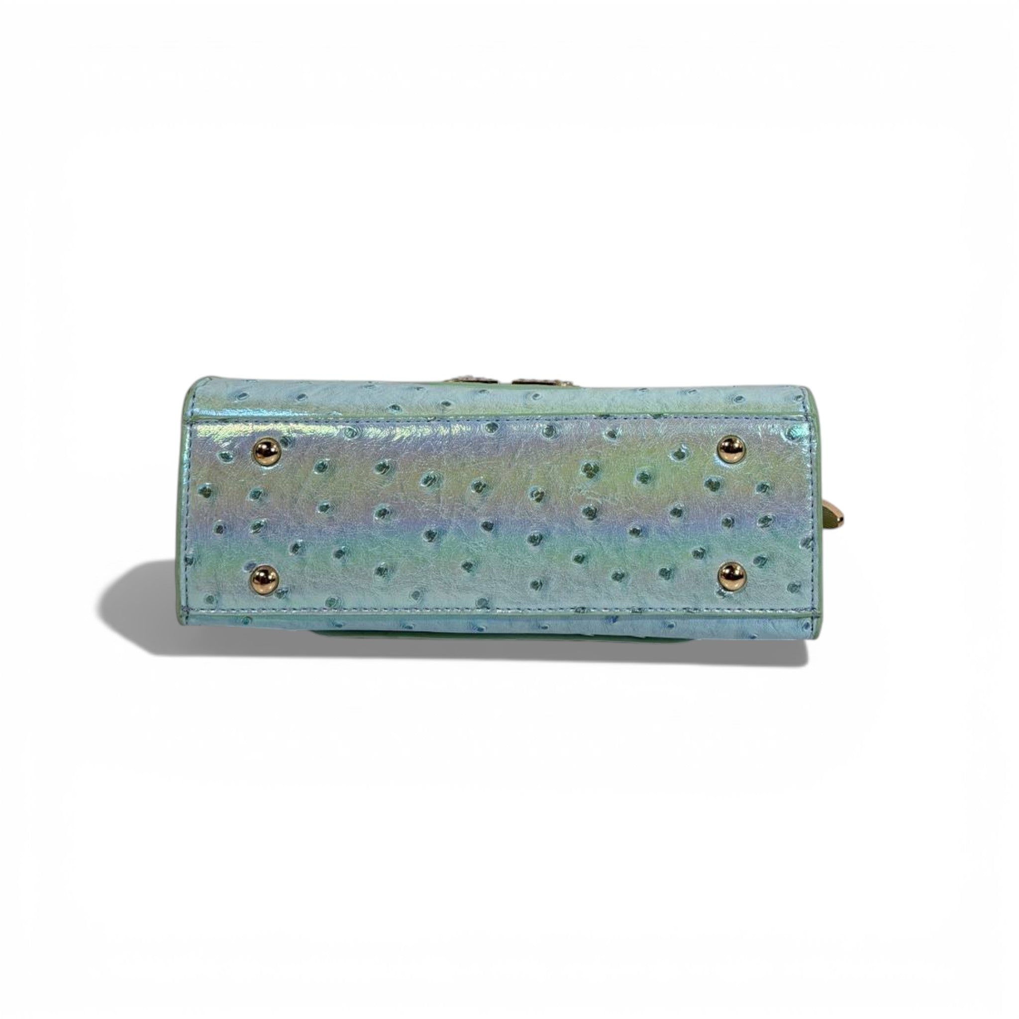 Iridescent Green Top Handle Mini Bag | Crystal Handle Luxury Handbag ✨👜