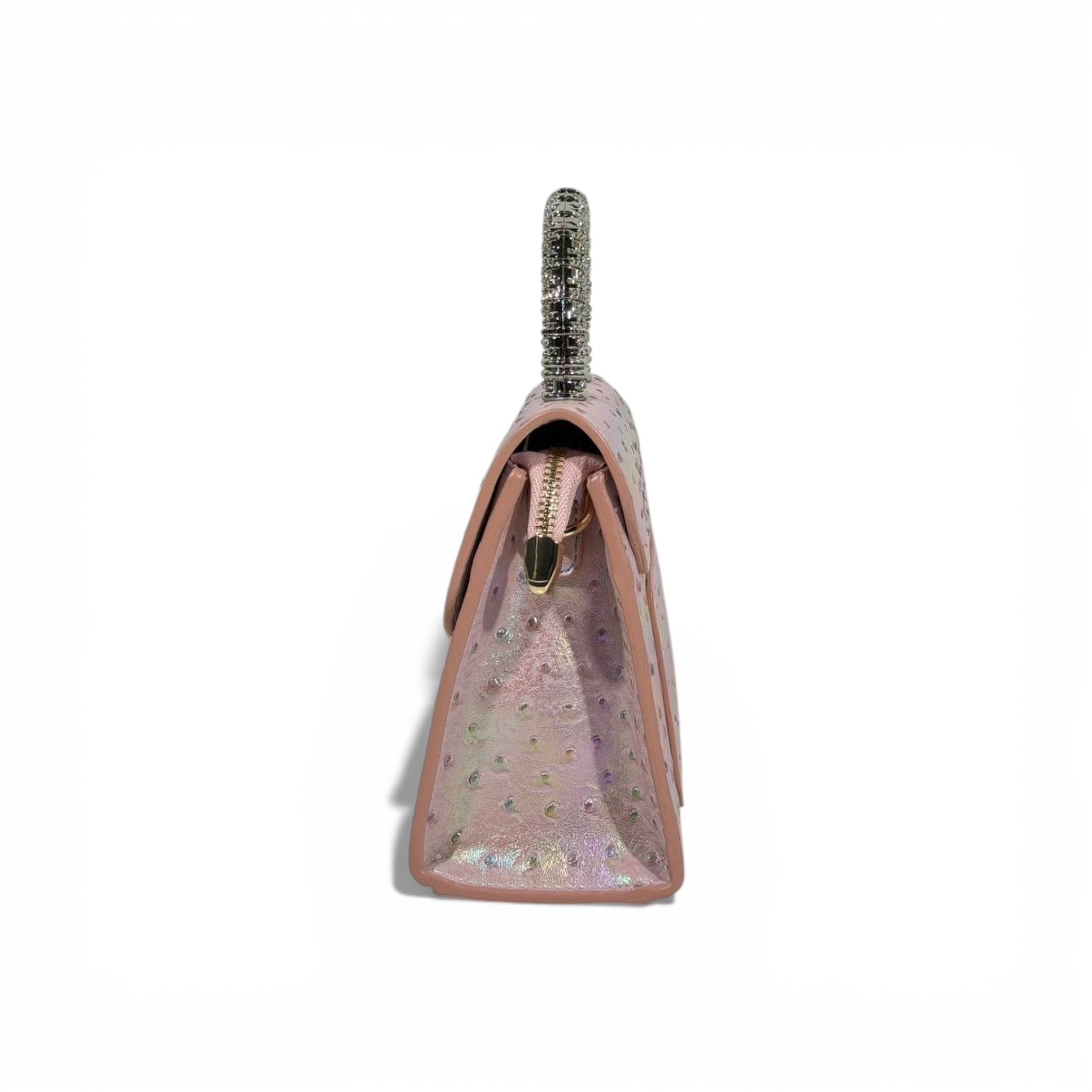 Iridescent Pink Top Handle Mini Bag | Crystal Handle Luxury Handbag ✨👜