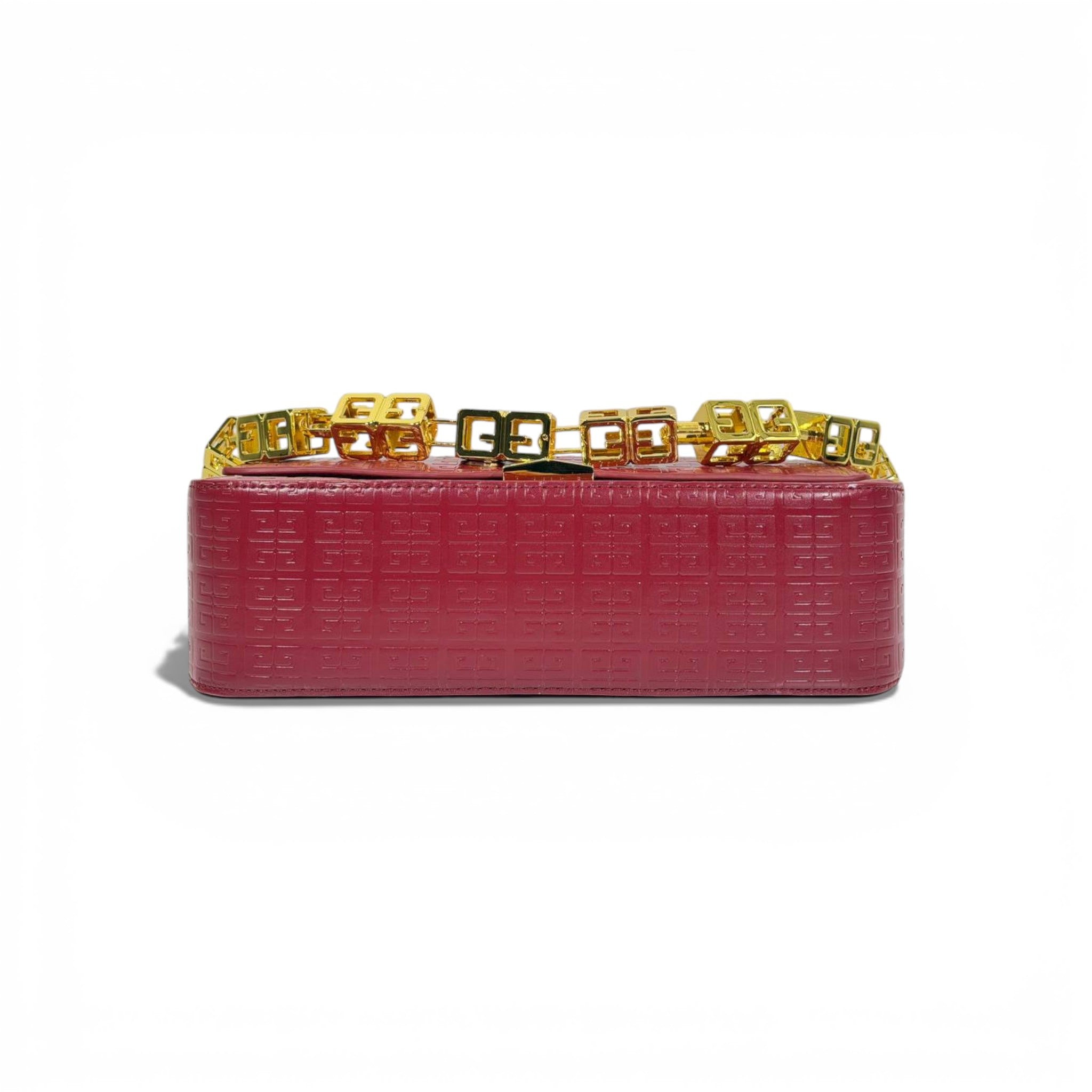 Givenchy Burgundy Embossed Shoulder Bag | Gold Chain Luxury Handbag ❤️✨