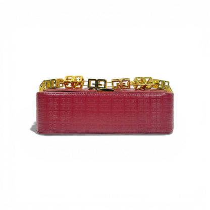 Givenchy Burgundy Embossed Shoulder Bag | Gold Chain Luxury Handbag ❤️✨