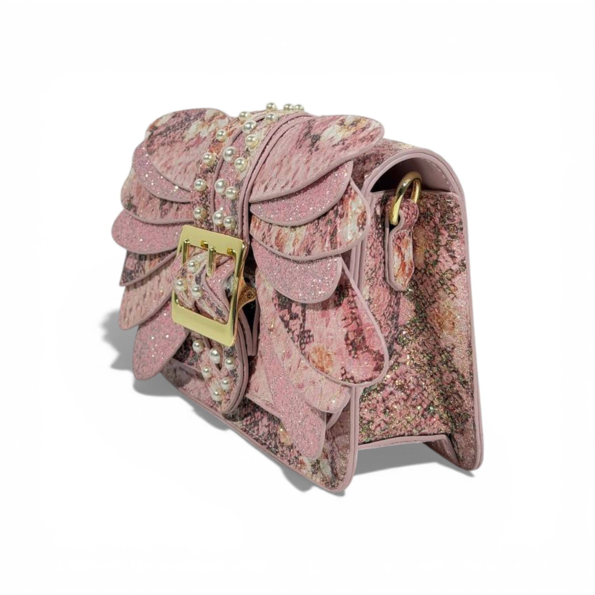 Pink Glitter Bow Clutch Bag | Pearl Detail Elegant Evening Handbag 🎀✨