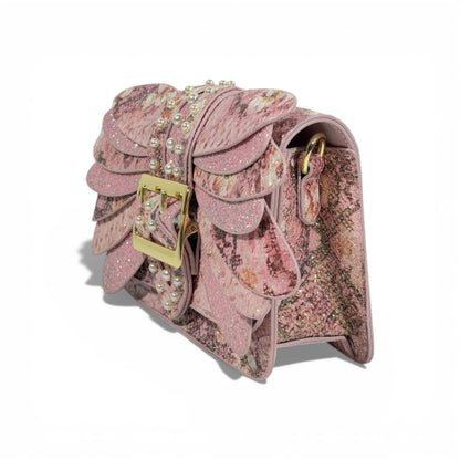 Pink Glitter Bow Clutch Bag | Pearl Detail Elegant Evening Handbag 🎀✨