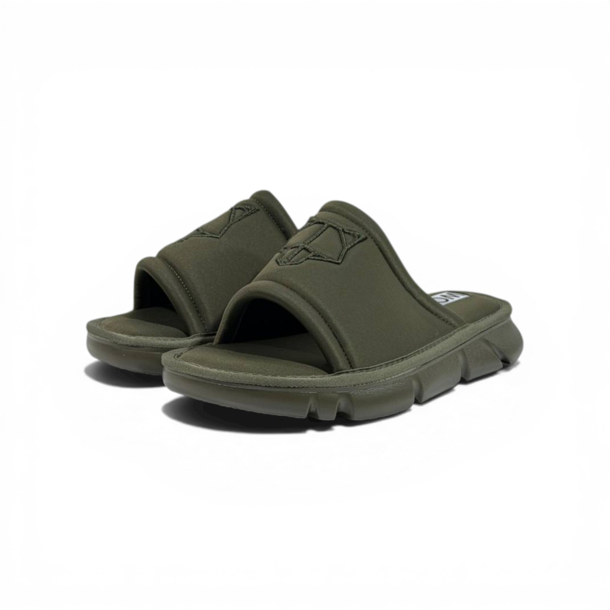 NAKED WOLFE Olive Green Chunky Slide – Bold Streetwear Comfort & Premium Design 👟🔥