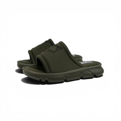 NAKED WOLFE Olive Green Chunky Slide – Bold Streetwear Comfort & Premium Design 👟🔥
