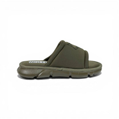 NAKED WOLFE Olive Green Chunky Slide – Bold Streetwear Comfort & Premium Design 👟🔥