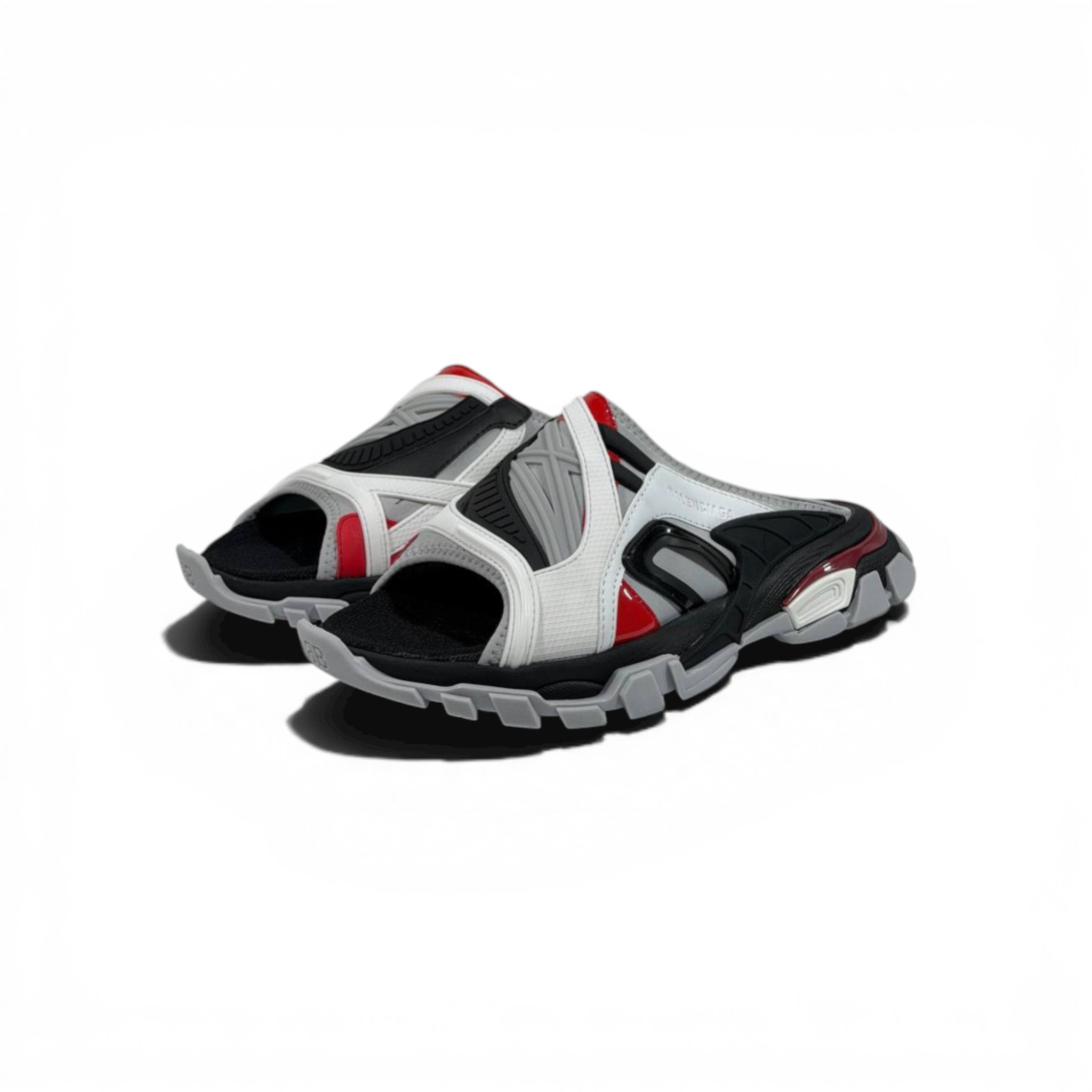 Balenciaga Sport Chunky Sandals – Tech Streetwear Slides ⚪🔴⚫