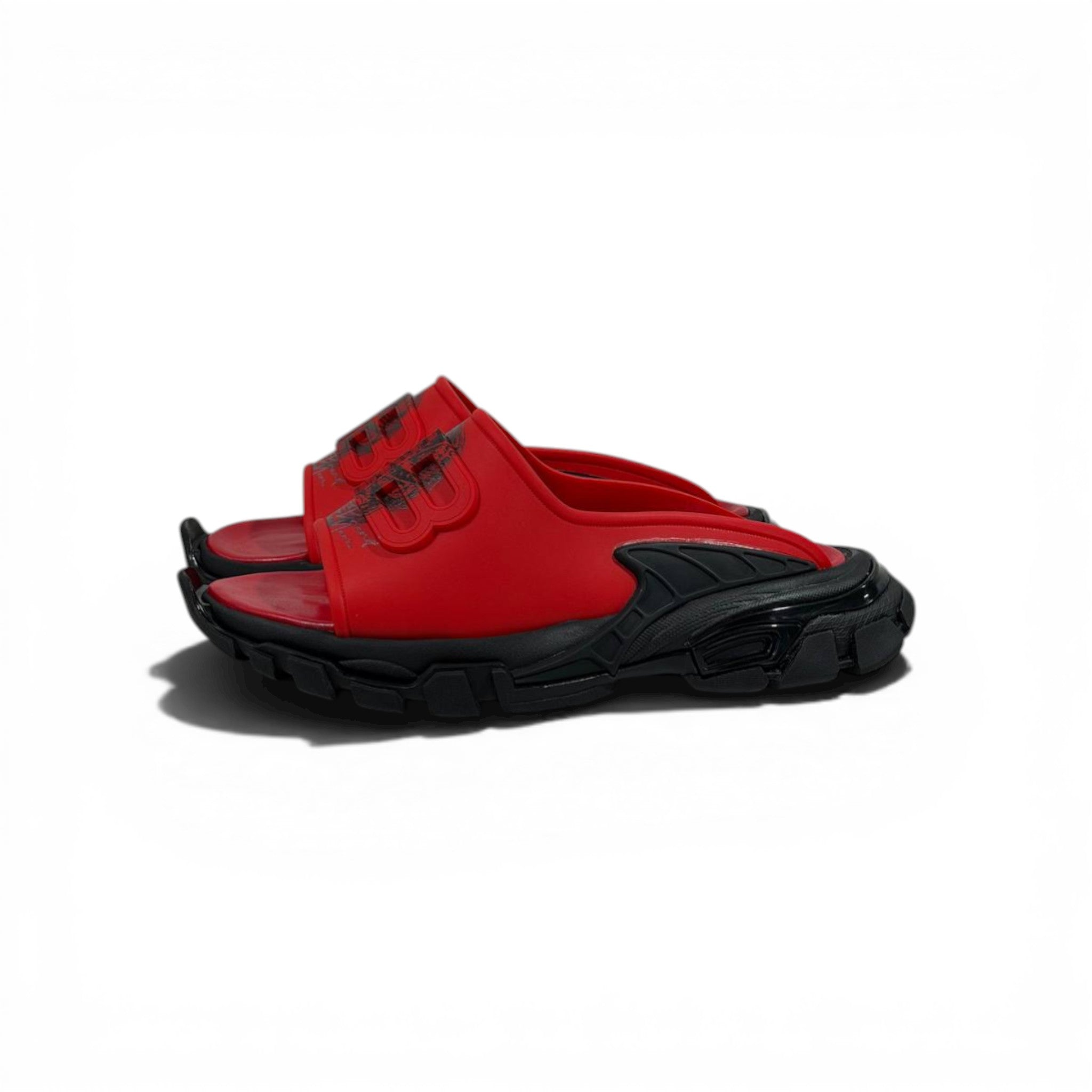 Balenciaga Red Chunky Slides – Minimal Streetwear Statement Slippers 🔴🔥