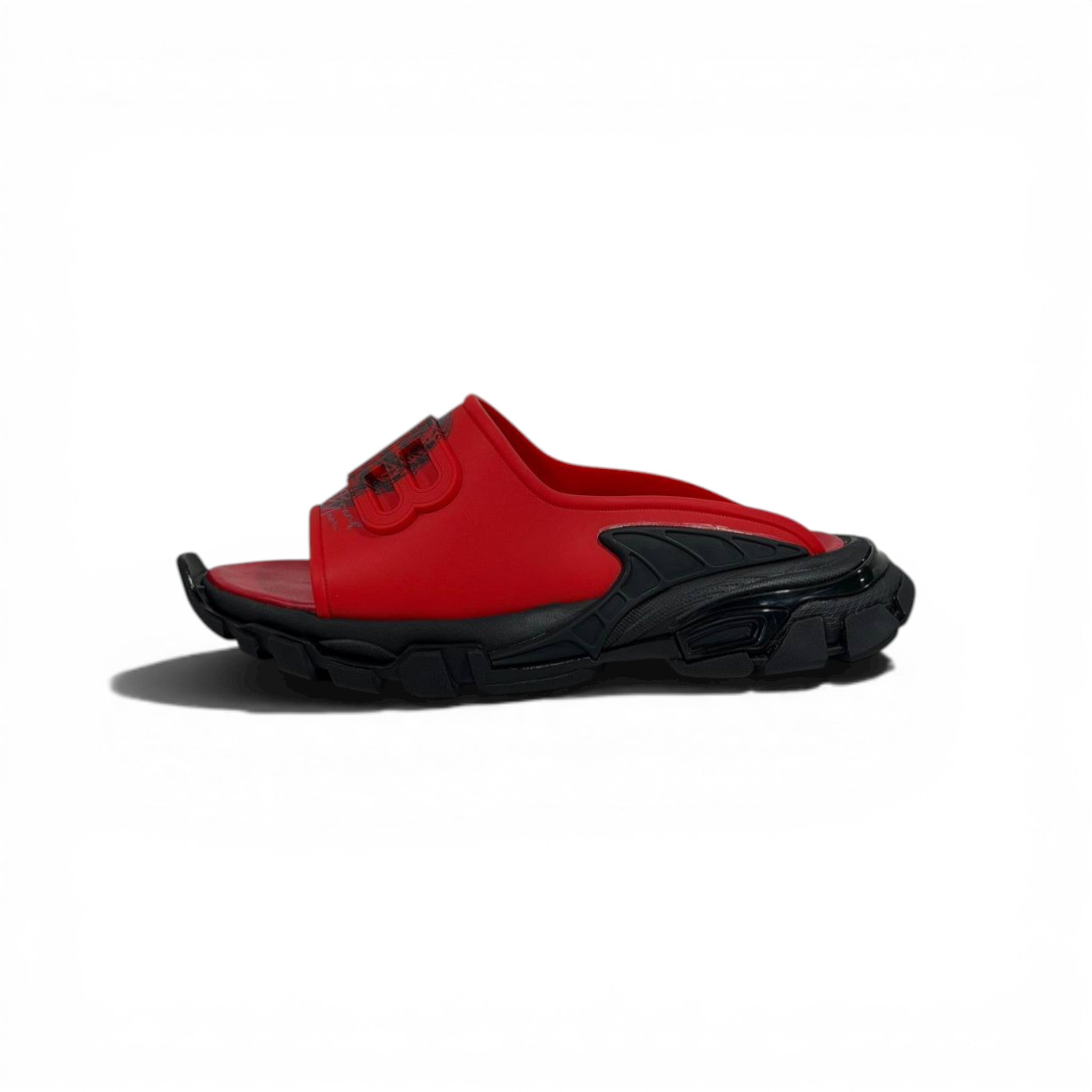 Balenciaga Red Chunky Slides – Minimal Streetwear Statement Slippers 🔴🔥