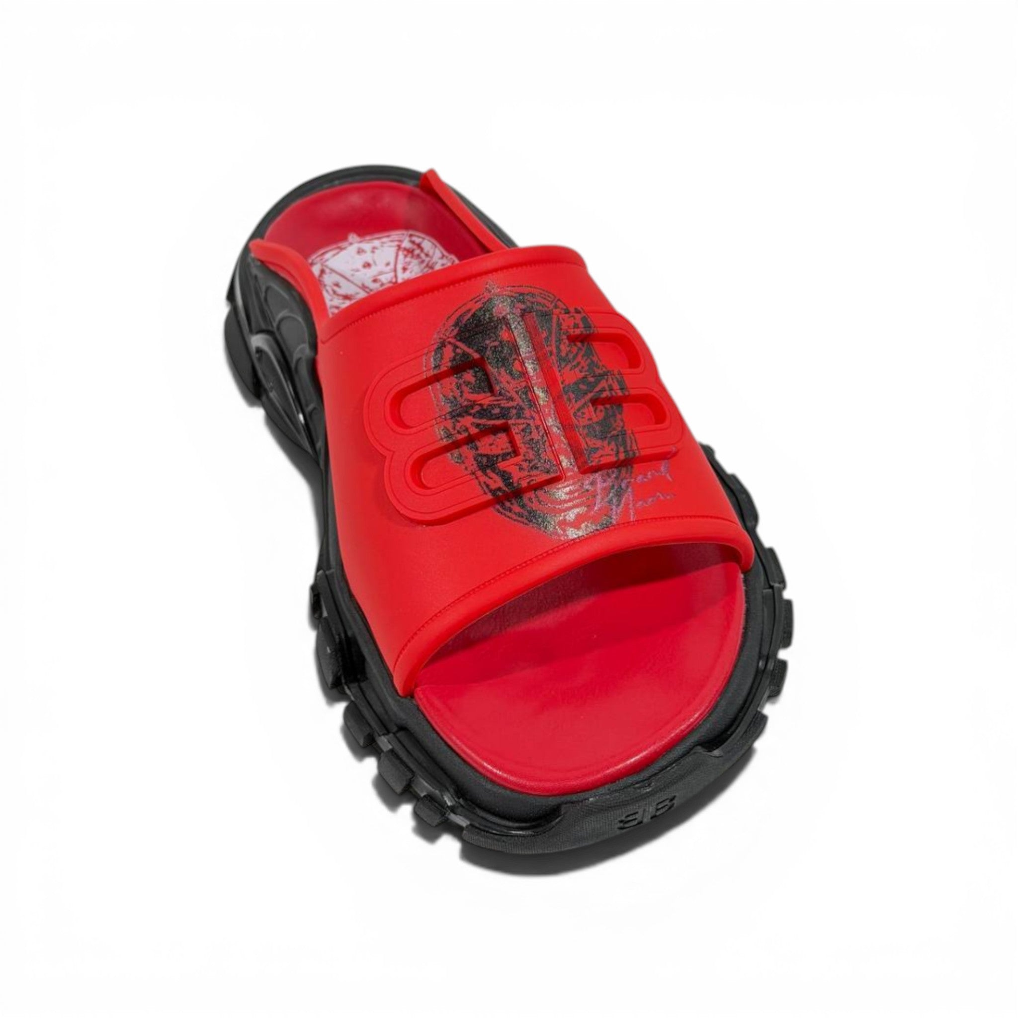 Balenciaga Red Chunky Slides – Minimal Streetwear Statement Slippers 🔴🔥