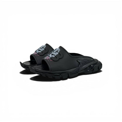 Balenciaga Black Minimal Chunky Slides – Luxury Streetwear Slippers ⚫✨